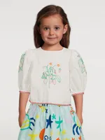 Linen And Cotton Short-Sleeve Top