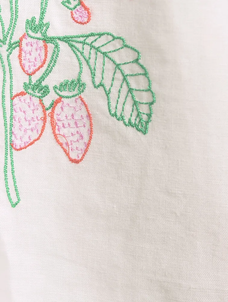 Linen And Cotton Short-Sleeve Top