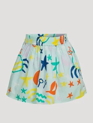 Cotton Voile Skirt Crab Print