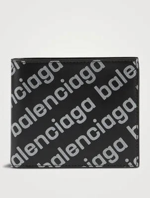 Leather Wallet In Reflective Print