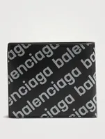 Leather Wallet In Reflective Print
