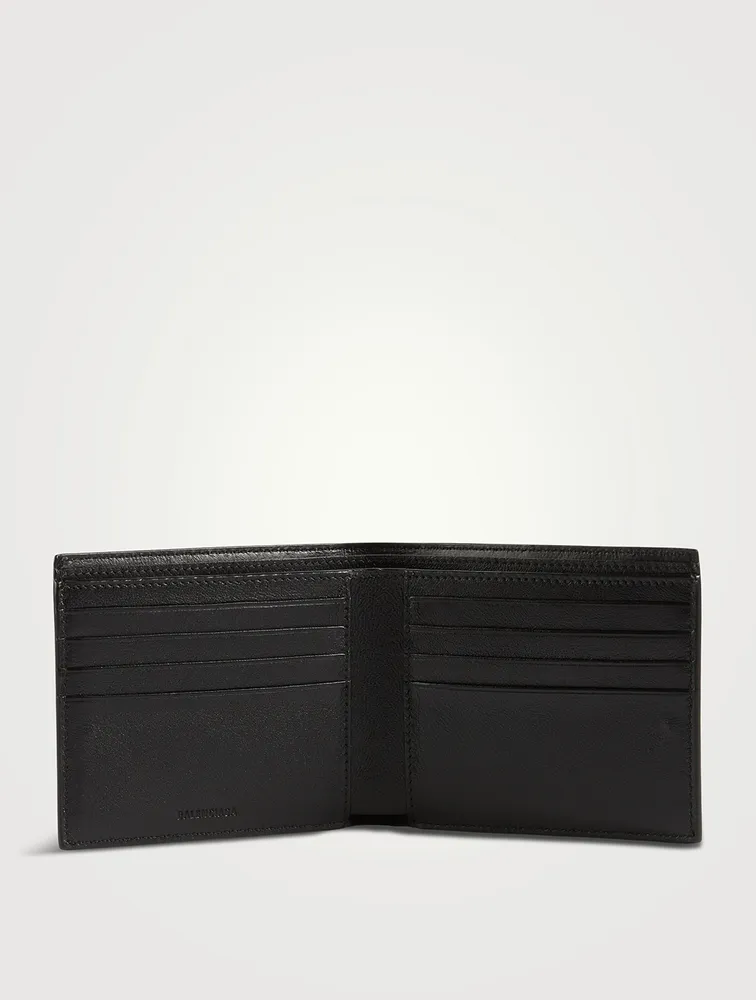 Leather Wallet In Reflective Print