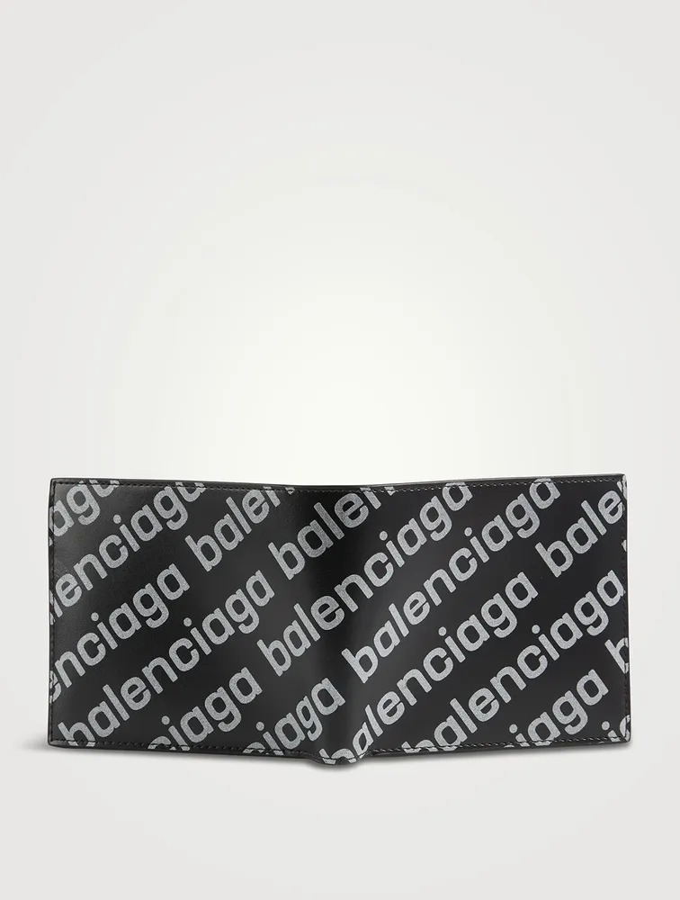 Leather Wallet In Reflective Print
