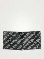 Leather Wallet In Reflective Print