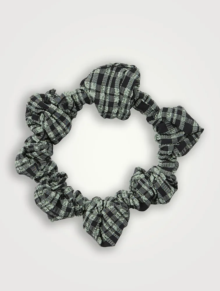 Stretch Seersucker Bubble Scrunchie In Check