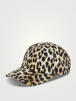 Organic Cotton Canvas Baseball Cap In Leopard Print