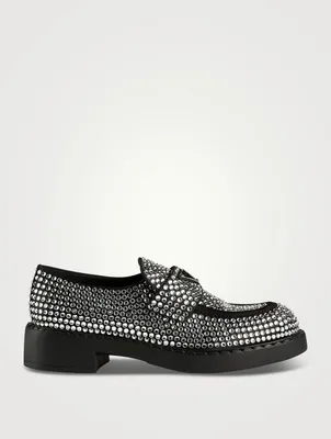 Satin Loafers With Crystals