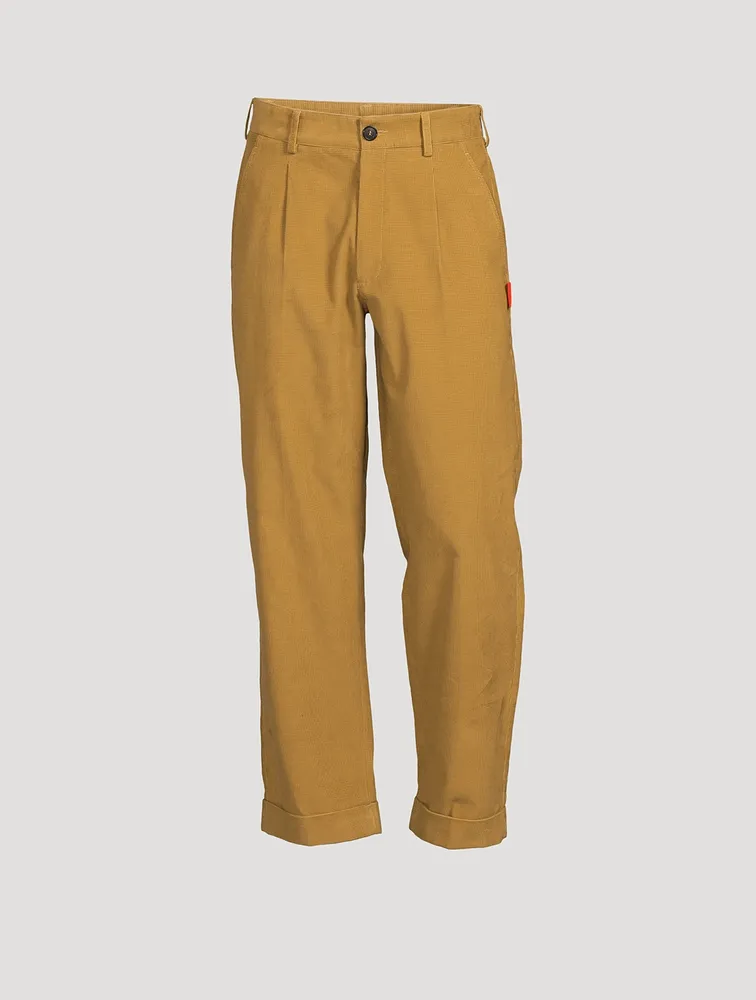 Corduroy Straight-Leg Pants