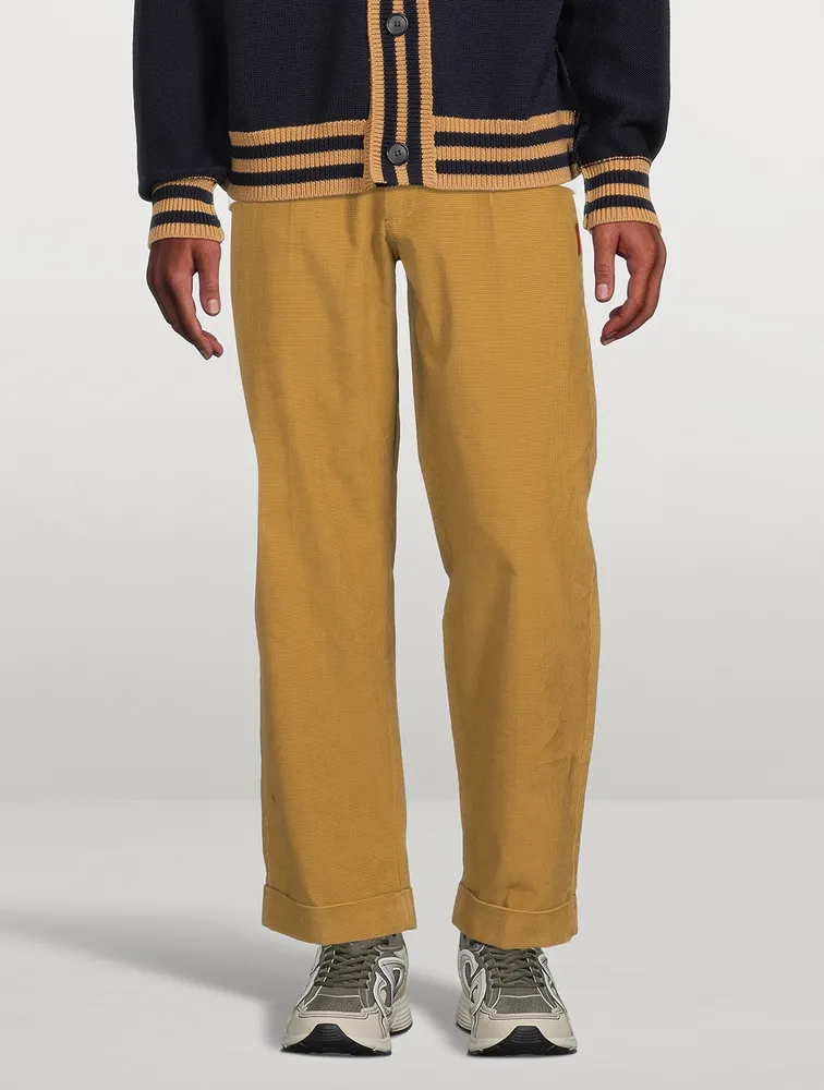 Corduroy Straight-Leg Pants