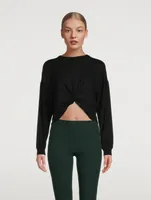 Turn Inward Front Twist Cropped Top