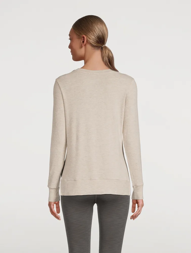 Side Slit Long Sleeve Pullover