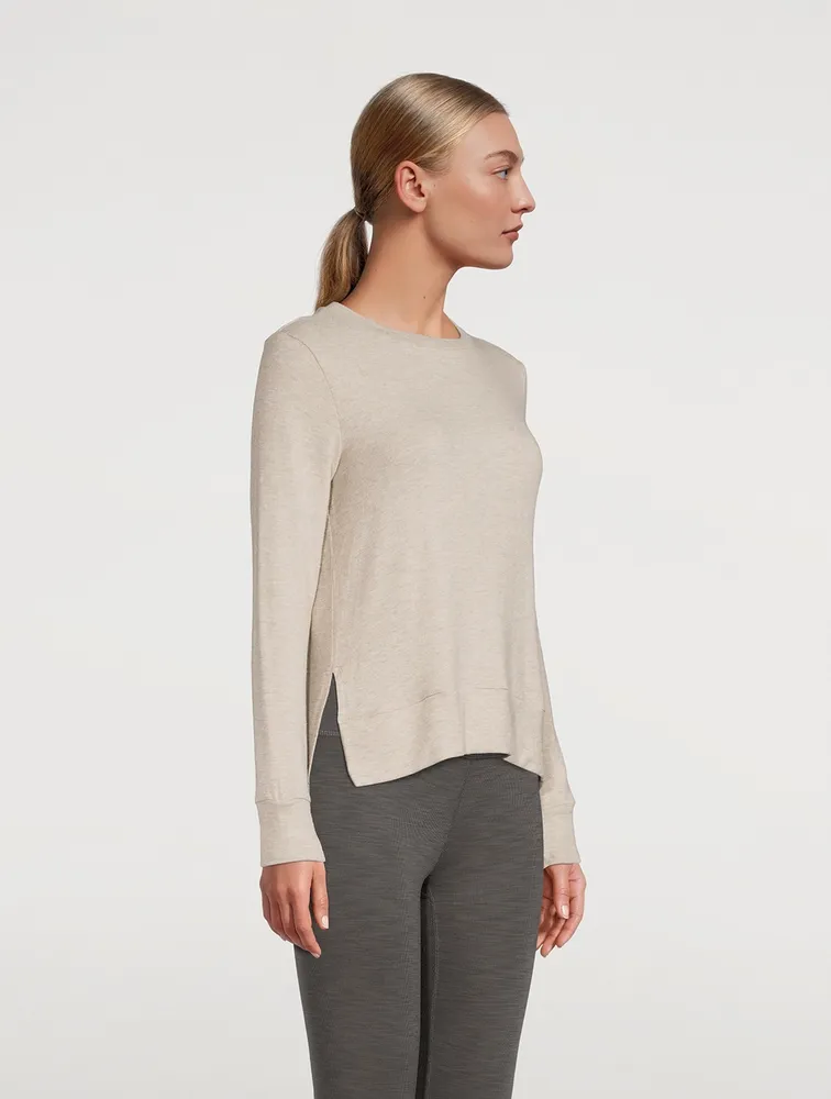 Side Slit Long Sleeve Pullover