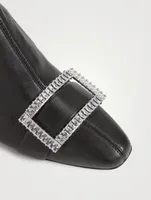 Lucy Leather Sock Boots With Crystal Buckle