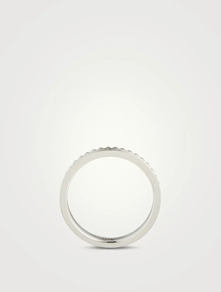 Quatre Radiant Edition White Gold Wedding Band With Diamonds