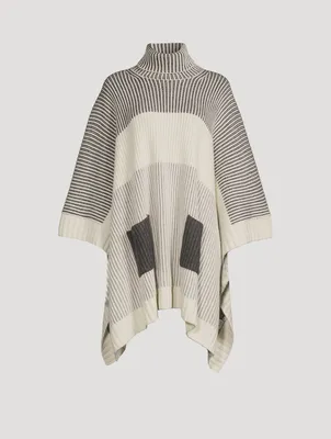 Fisherman Colourblock Wool And Cashmere Poncho