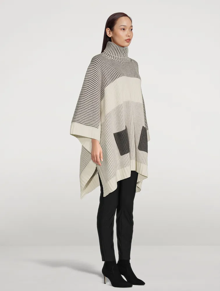 Fisherman Colourblock Wool And Cashmere Poncho