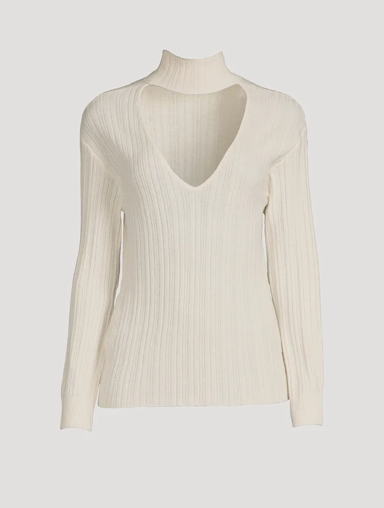 Open-Back Wool And Cashmere Turtleneck