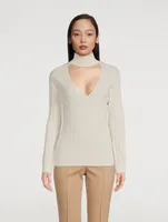 Open-Back Wool And Cashmere Turtleneck