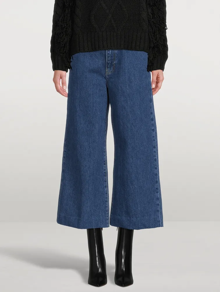 High-Rise Wide-Leg Cropped Jeans