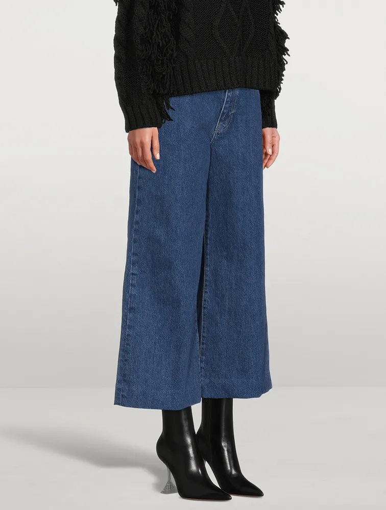 High-Rise Wide-Leg Cropped Jeans