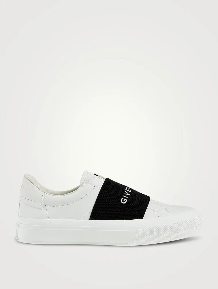 City Leather Slip-On Sneakers With Logo Strap