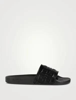 4G Leather Pool Slide Sandals