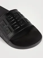 4G Leather Pool Slide Sandals