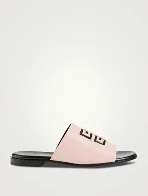 4G Cut-Out Leather Slide Sandals