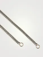 Inch Sterling Silver Heavy Curb Chain With Gold Loops