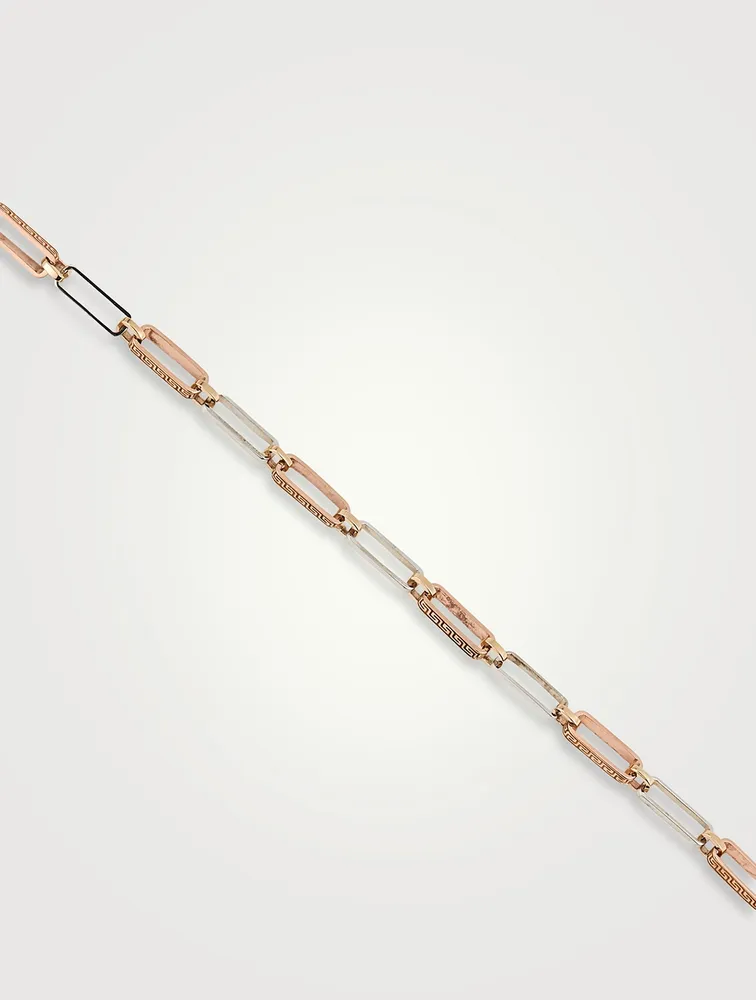 18-Inch 14K Gold Mixed Meander Chain