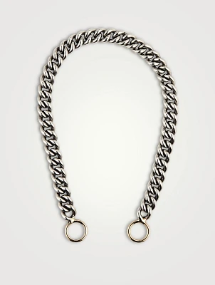 Inch Sterling Silver Heavy Curb Chain With Gold Loops