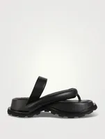 Platform Leather Thong Sandals