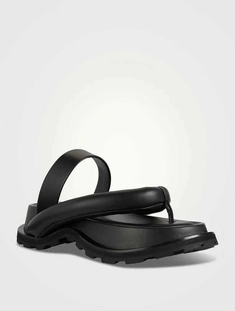 Platform Leather Thong Sandals