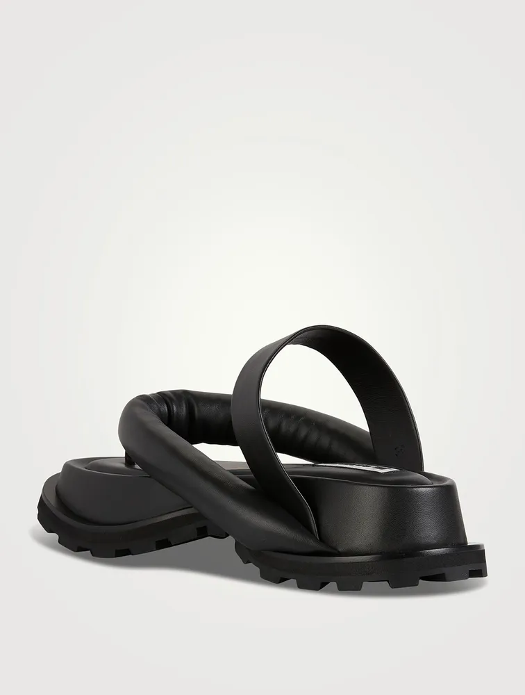 Platform Leather Thong Sandals