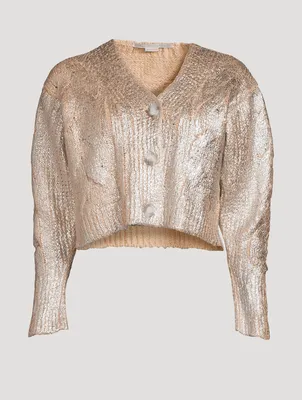 Foiled Cropped Cardigan