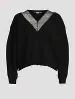 Crystal Mesh Wool Sweater