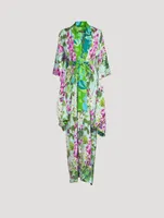 Silk Charmeuse Caftan Bluebell Print