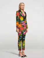 Turlington Mikado Stretch-Silk Blazer Bouquet Print