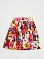 Poplin Mini Skirt Garden Print