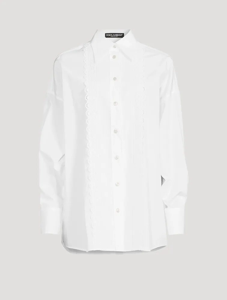 Poplin Shirt With Broderie Anglaise