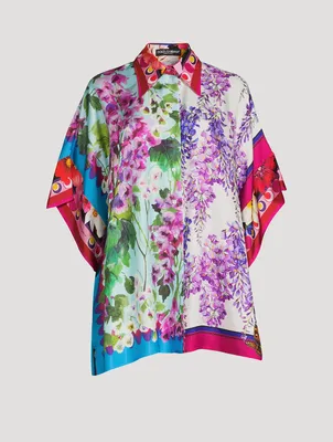 Silk Shirt Mixed Floral Print