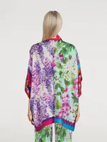 Silk Shirt Mixed Floral Print