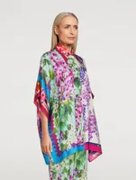 Silk Shirt Mixed Floral Print