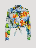 Poplin Shirt Hydrangea Print