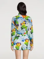 Poplin Shirt Hydrangea Print