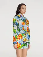 Poplin Shirt Hydrangea Print