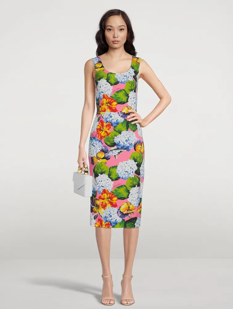 Cady Midi Dress Hydrangea Print