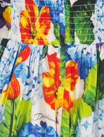 Bustier Midi Dress Hydrangea Print