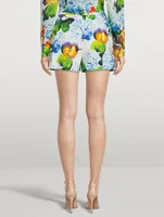 Poplin Shorts Hydrangea Print