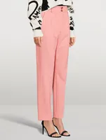 High-Waisted Pleated Trousers